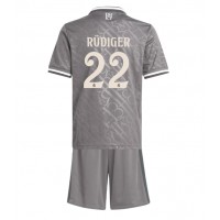 Maglie da calcio Real Madrid Antonio Rudiger #22 Terza Maglia Bambino 2024-25 Manica Corta (+ Pantaloni corti)